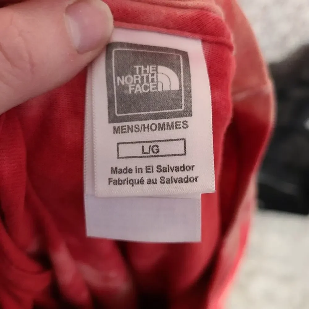 The North Face Red Spiral tie dye never stop exploring t-shirt size large